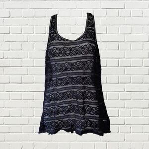 Lace and Silver Tinsel Tank Top